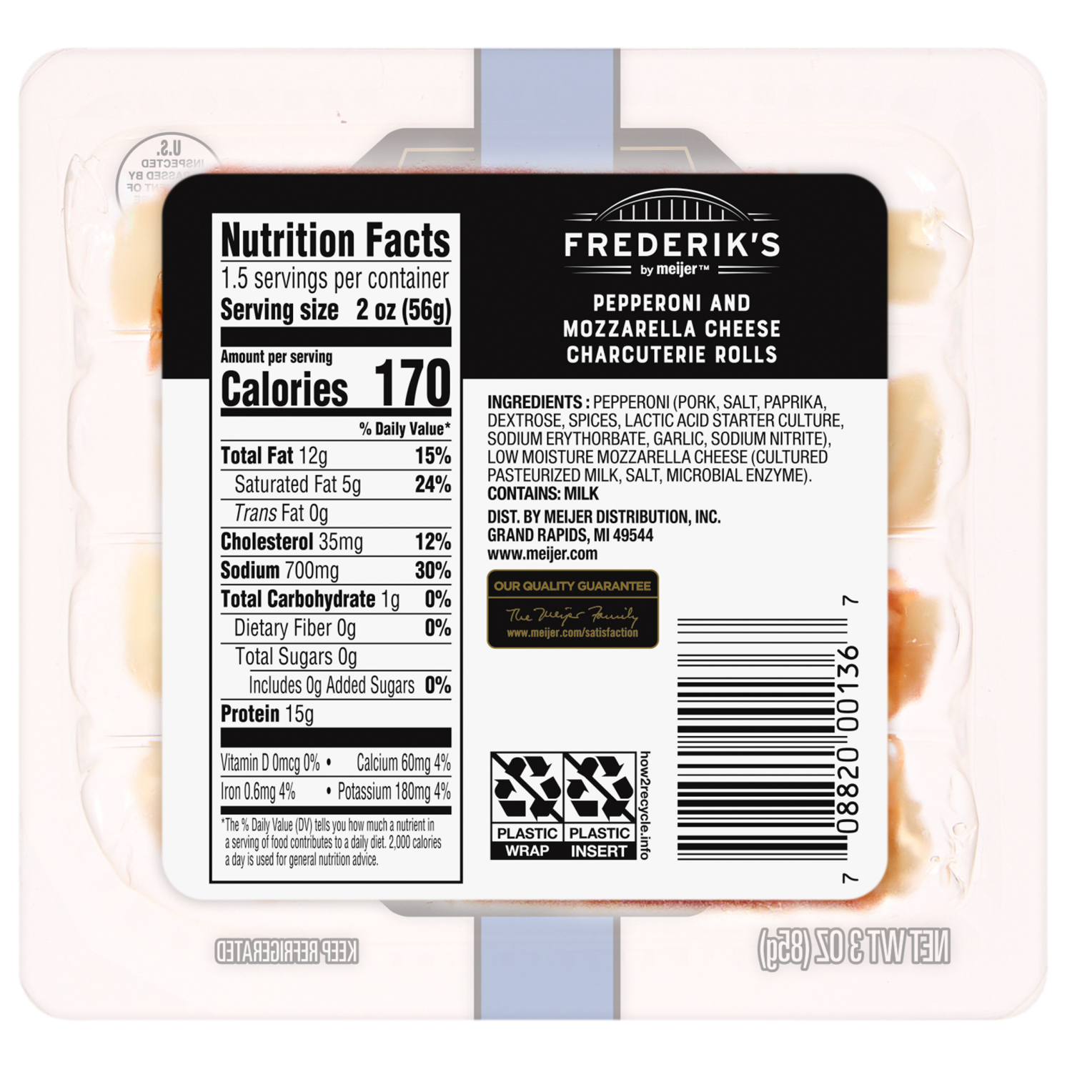 slide 2 of 2, Frederik's By Meijer Frederik's by Meijer Pepperoni and Mozzarella Rolls, 3 oz., 3 oz