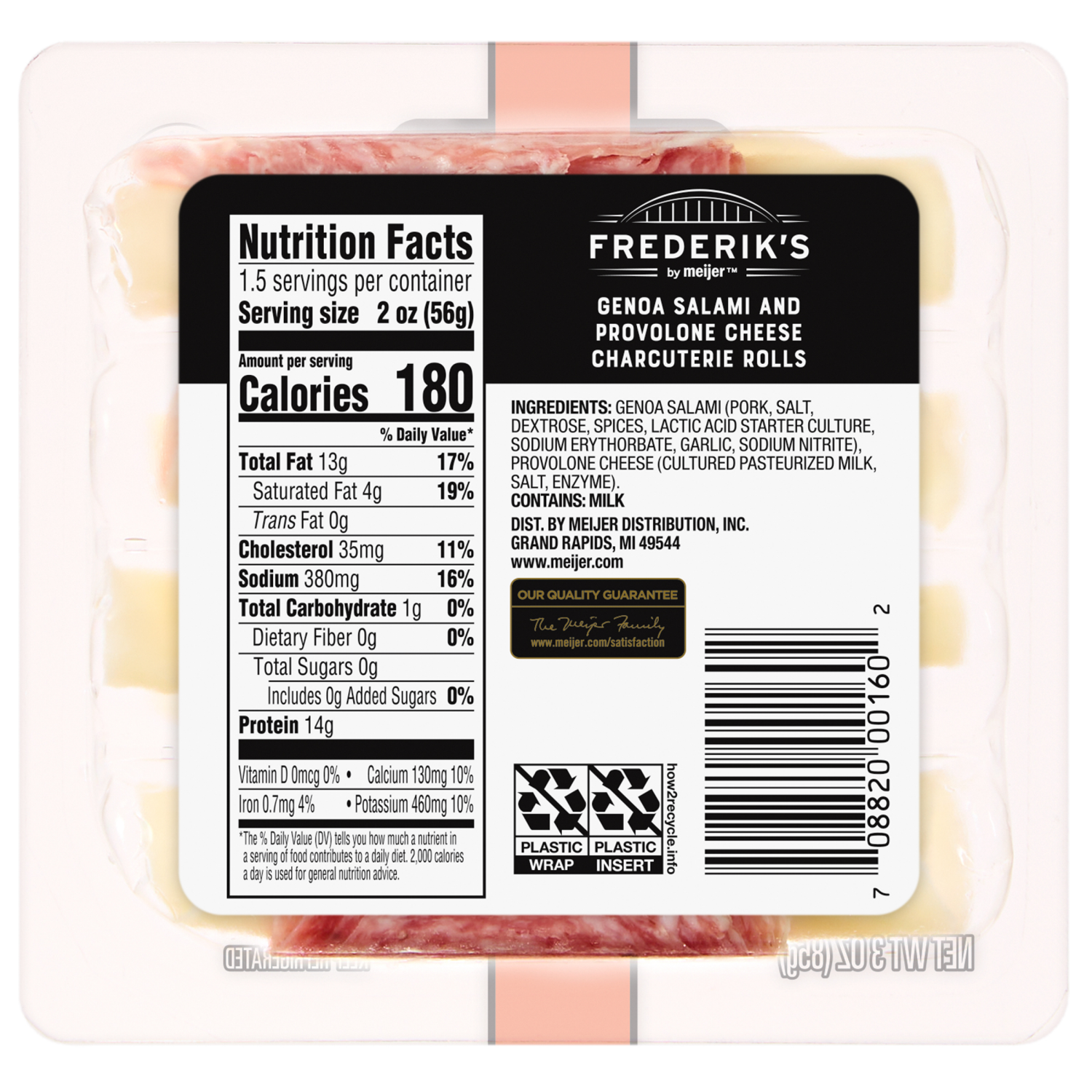 slide 2 of 2, Frederik's By Meijer Frederik's by Meijer Genoa & Provolone Cheese Charcuterie Rolls, 3 oz., 3 oz