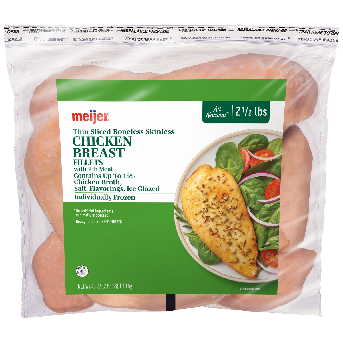 Meijer Thin Sliced Chicken Breast Fillets, 40 oz 40 oz Shipt