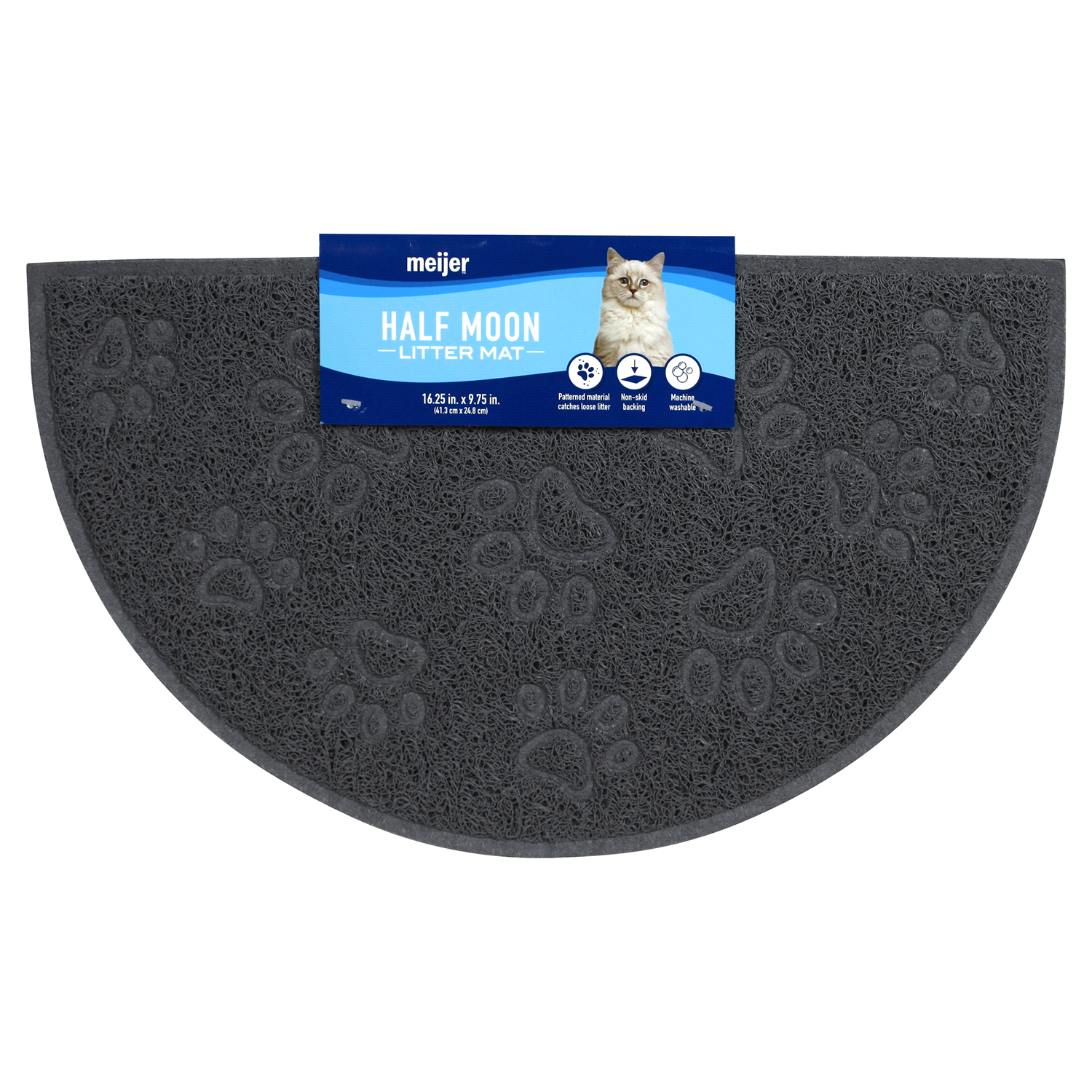 slide 1 of 2, Meijer Half Moon Cat Litter Mat, Small, SM