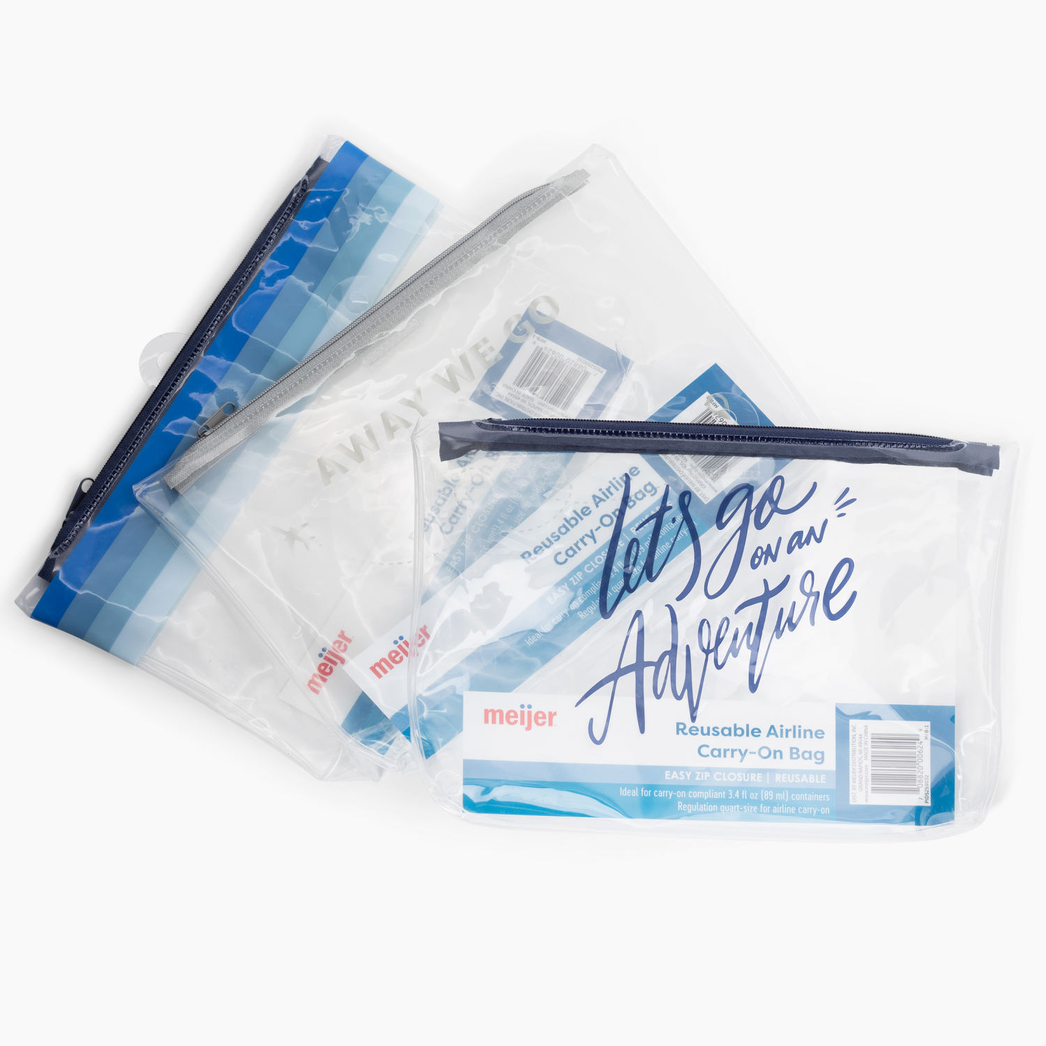 slide 1 of 1, MEIJER FASHION TRAVEL BAGS PEVA, 1 qt