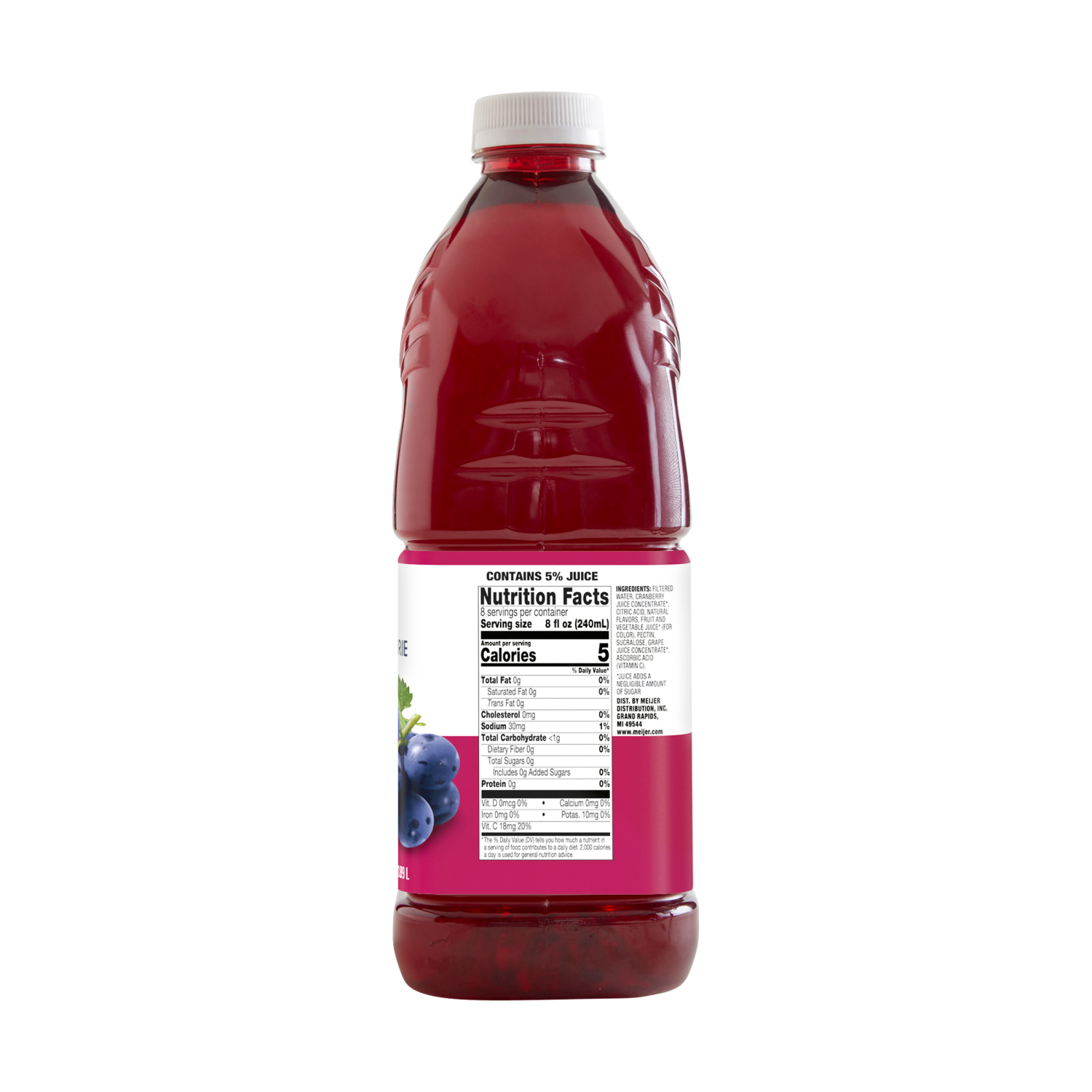 slide 3 of 3, Meijer Zero Sugar Cranberry Grape 64 oz, 64 oz