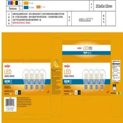 Meijer 60w Equivalent A19 Dimmable Clear Glass Filament Led Light Bulb, 4 Ct