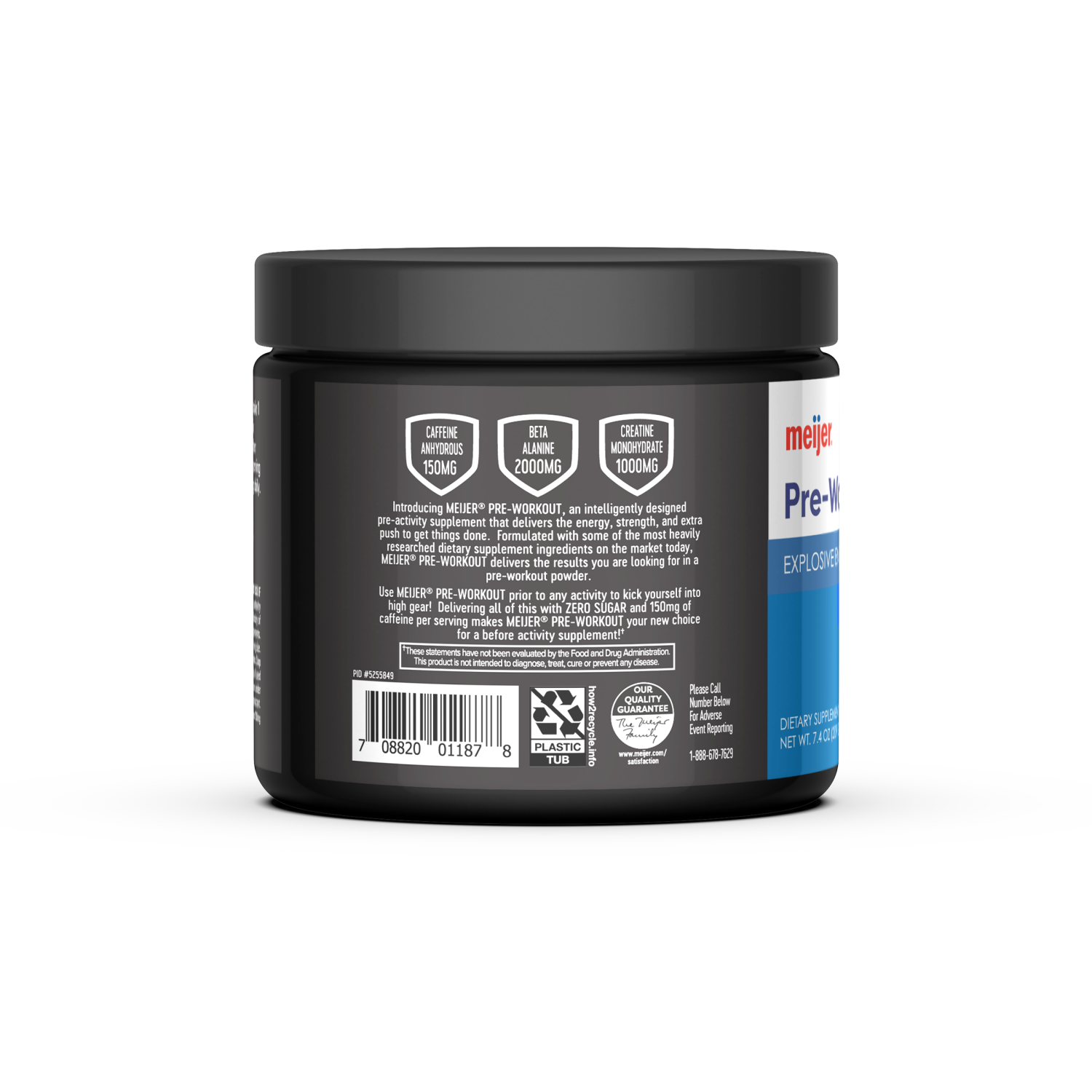 slide 2 of 6, Meijer Preworkout Blue Raspberry 30srv, 7.4 oz