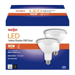 Meijer Led 12w Par38 - 90w Replacement Flood Light Bulb, 2 Ct