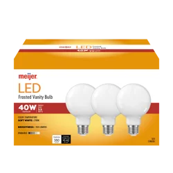 Meijer 40w Equivalent G25 Dimmable Frosted Glass Filament Led Light Bulb, 3 Ct