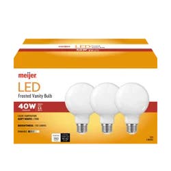 Meijer 40w Equivalent G25 Dimmable Frosted Glass Filament Led Light Bulb, 3 Ct