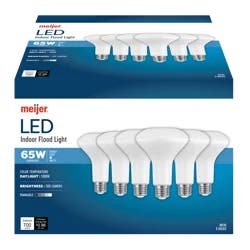 Meijer LED 8W BR30 Bulb, ES 65W Dimmable Indoor Floodlight, Daylight, 6 ct