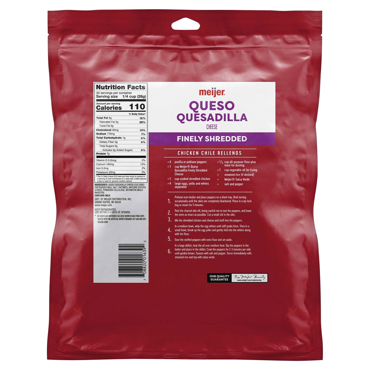 slide 2 of 2, Meijer Shredded Queso Quesadilla Cheese - 32 oz, 32 oz