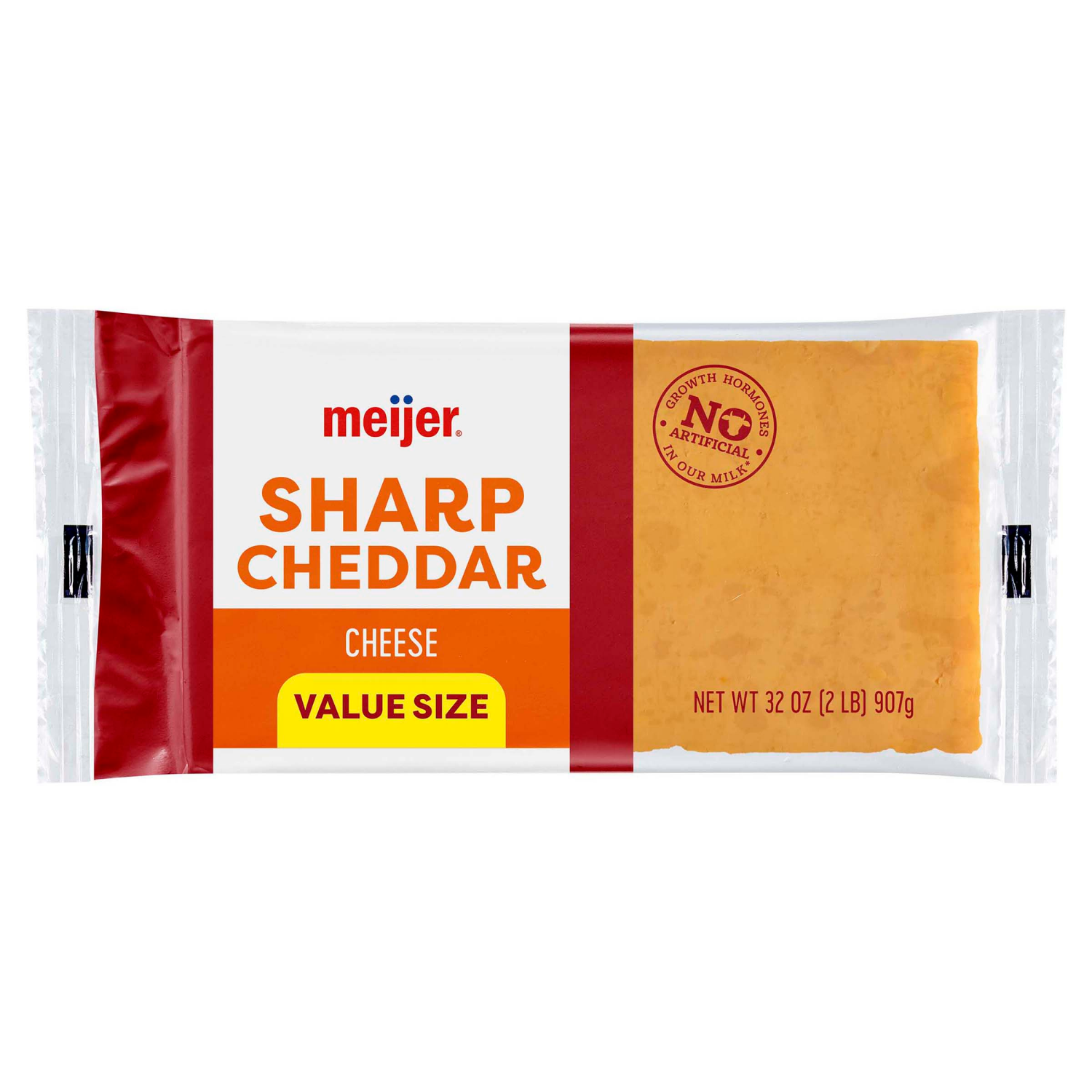 slide 1 of 2, Meijer Chunk Sharp Cheddar Cheese, 32 oz