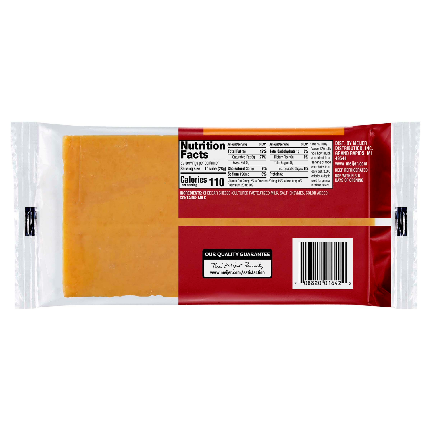slide 2 of 2, Meijer Mild Cheddar Chunk Cheese, 32 oz