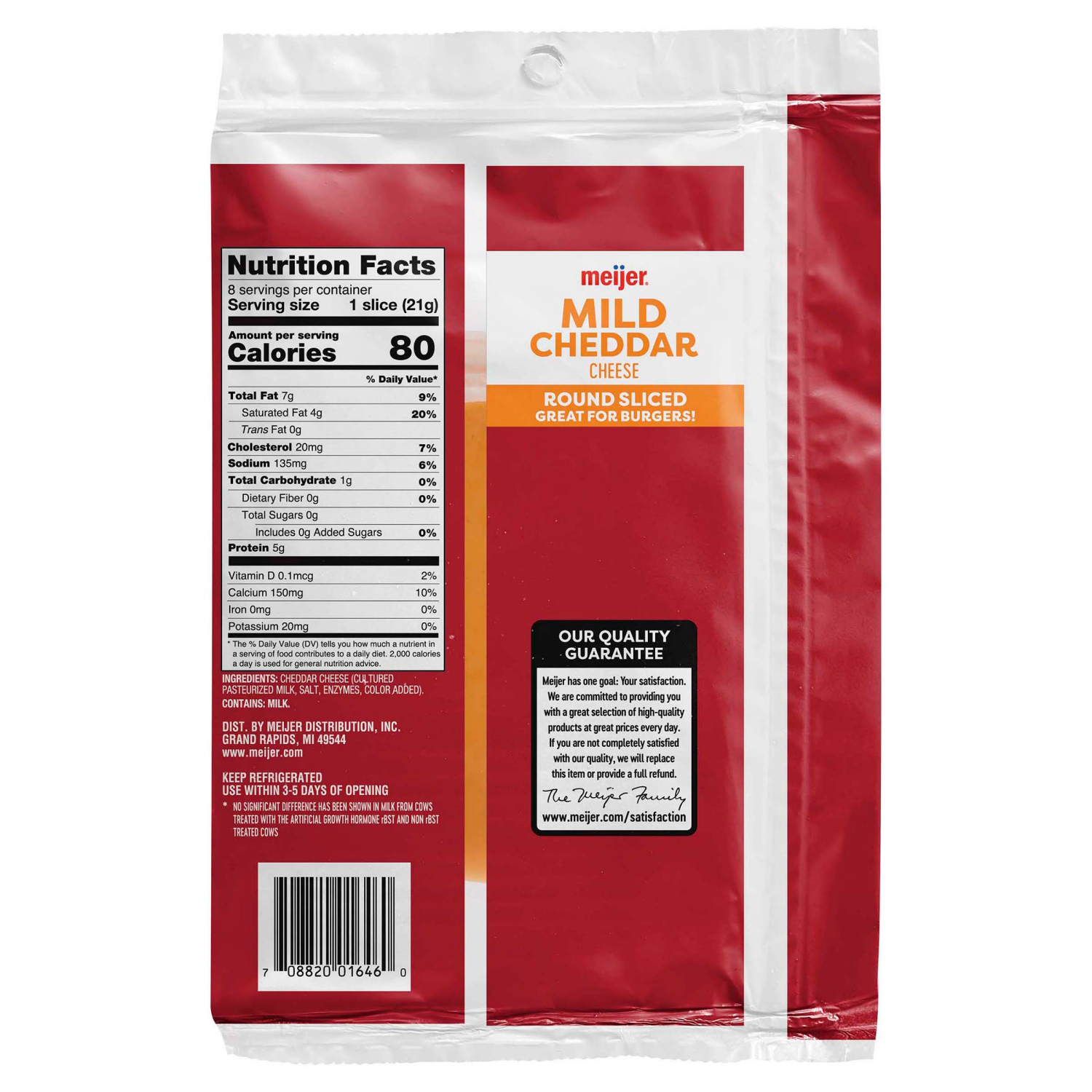 slide 2 of 2, Meijer Round Mild Cheddar Cheese Burger Slices, 6 oz