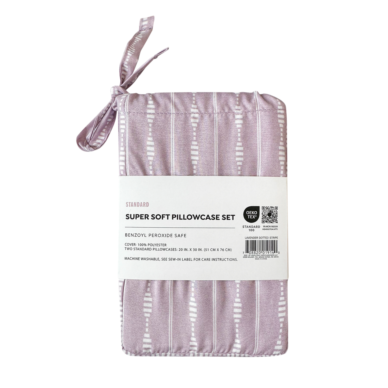 slide 2 of 4, Havenstay Pillowcases, Standard, Lavender Dotted Stripe, std pwcs