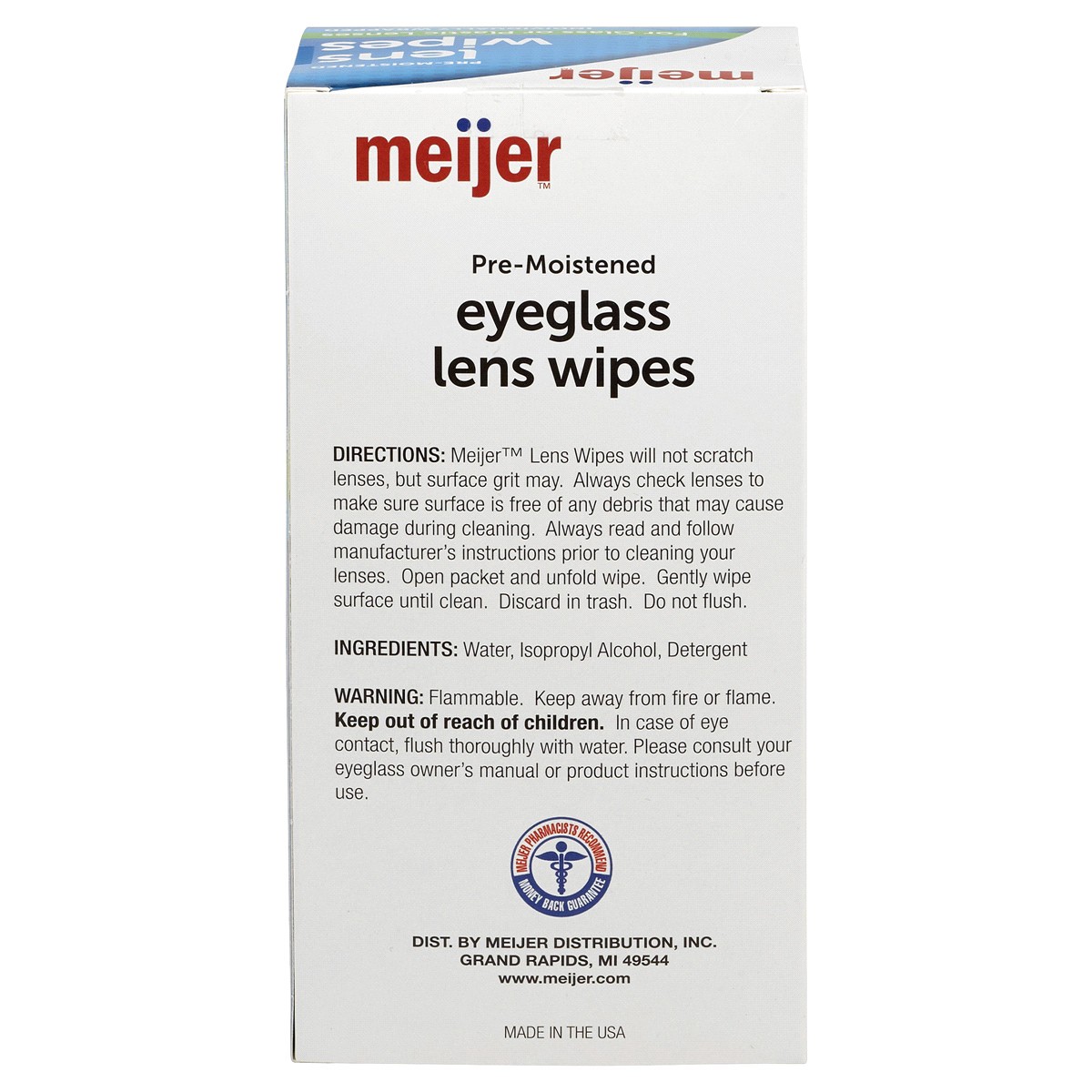 slide 2 of 2, Meijer Pre-Moistened Lens Wipes, 100 ct