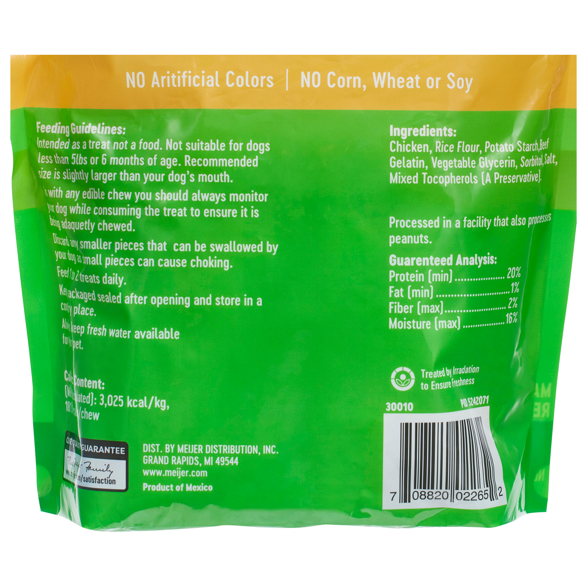 slide 2 of 3, Meijer Rawhide Free Chicken Recipe Chew Medium Roll, 10 ct
