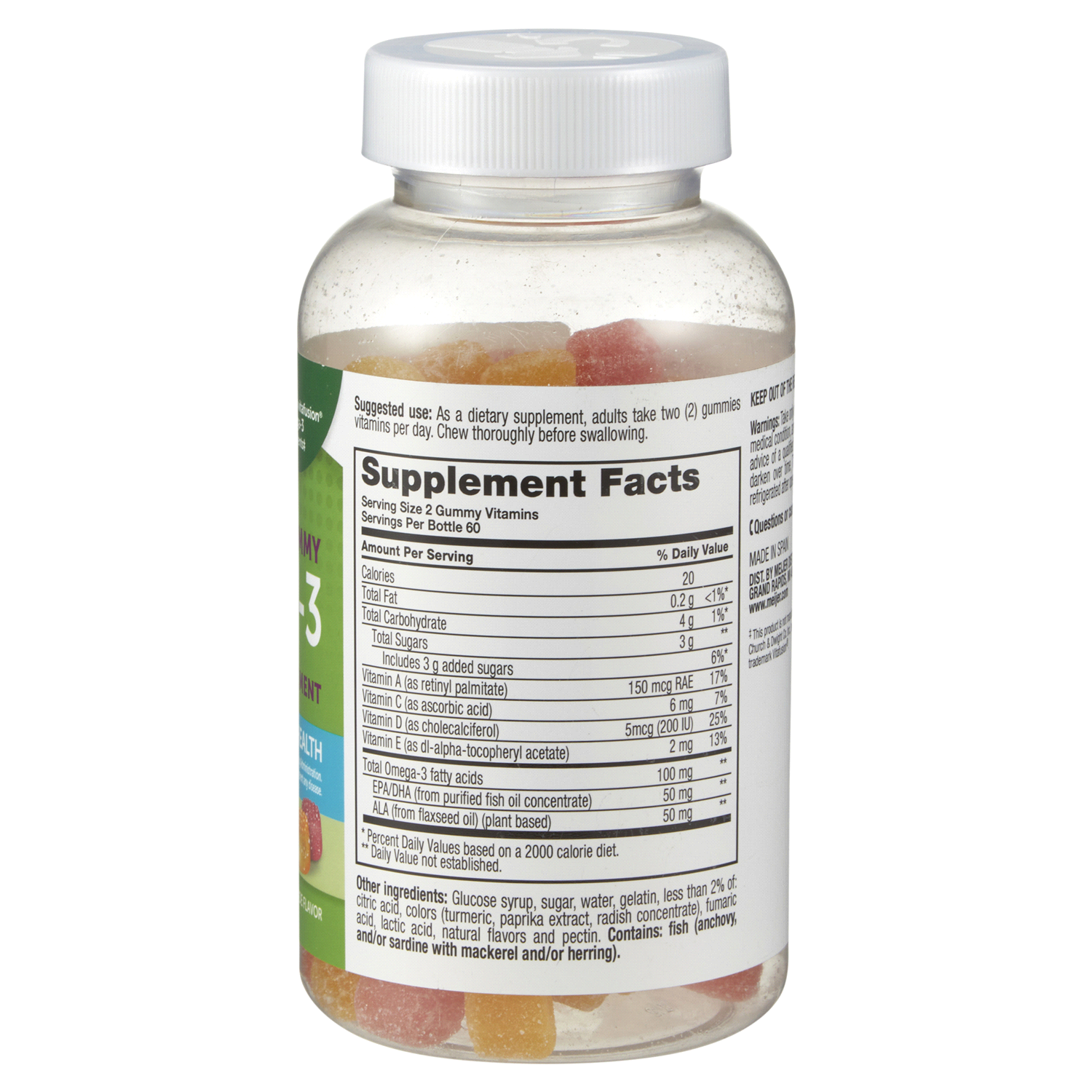 slide 3 of 5, Meijer Gummy Adult Omega 3, 120 ct