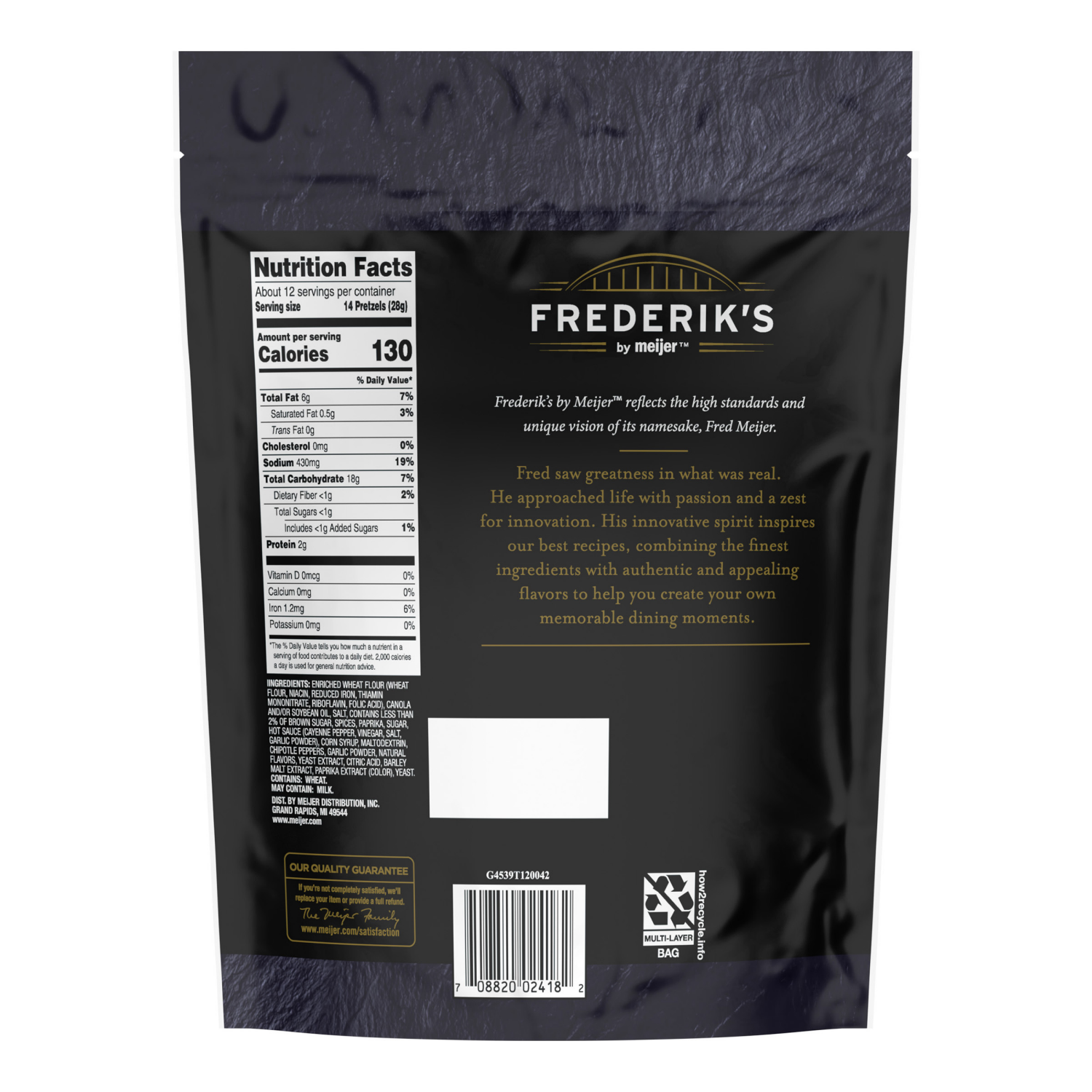 slide 2 of 2, Frederiks Seasoned Pretzels Nashville Hot, 12 oz