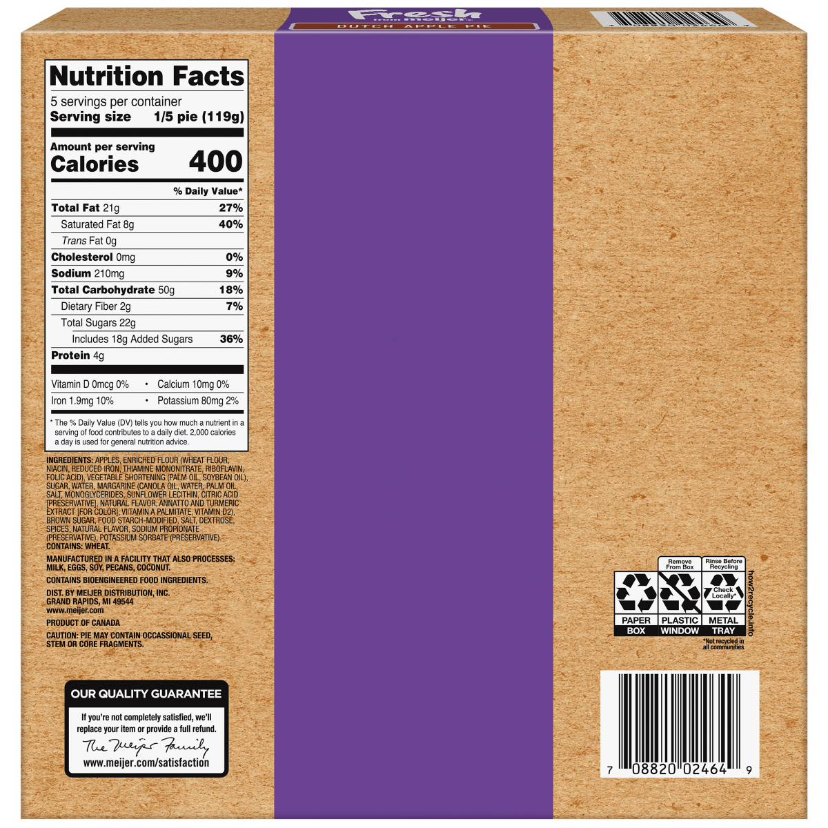 slide 2 of 2, Fresh from Meijer 8" Dutch Apple Pie, 21 oz, 21 oz