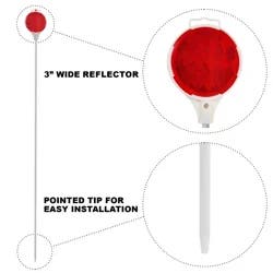 Meijer Reinforced Fiberglass High Visibility Driveway Marker with Red Reflector