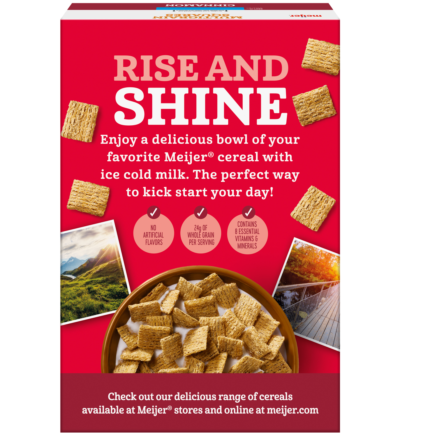 slide 2 of 8, Meijer Multigrain Cinnamon Squares, 18 oz