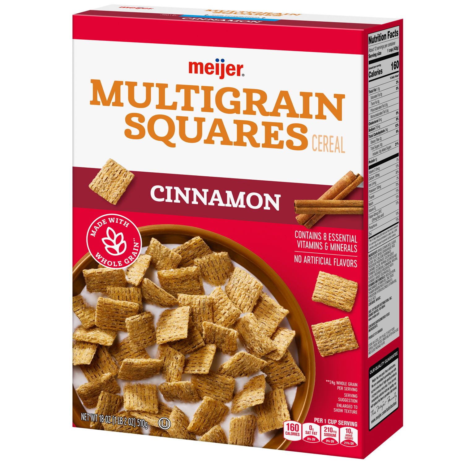 slide 7 of 8, Meijer Multigrain Cinnamon Squares, 18 oz