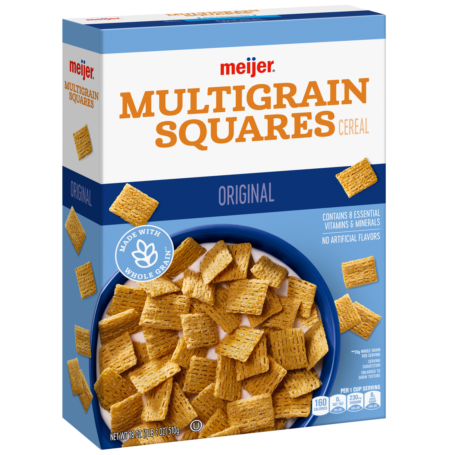 slide 6 of 8, Meijer Multigrain Squares, 18 oz