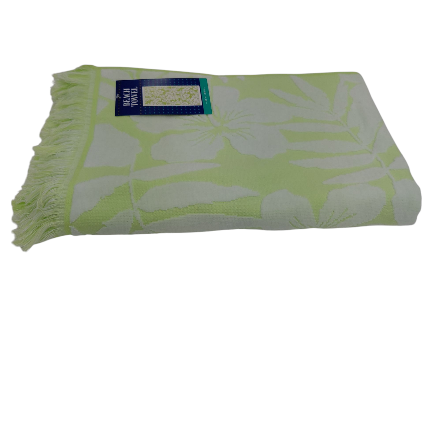 slide 5 of 8, Meijer Corporate Seasonal MCS SAND FRIENDLY TOWEL HIBISCUS LIME, 34 x 64 
