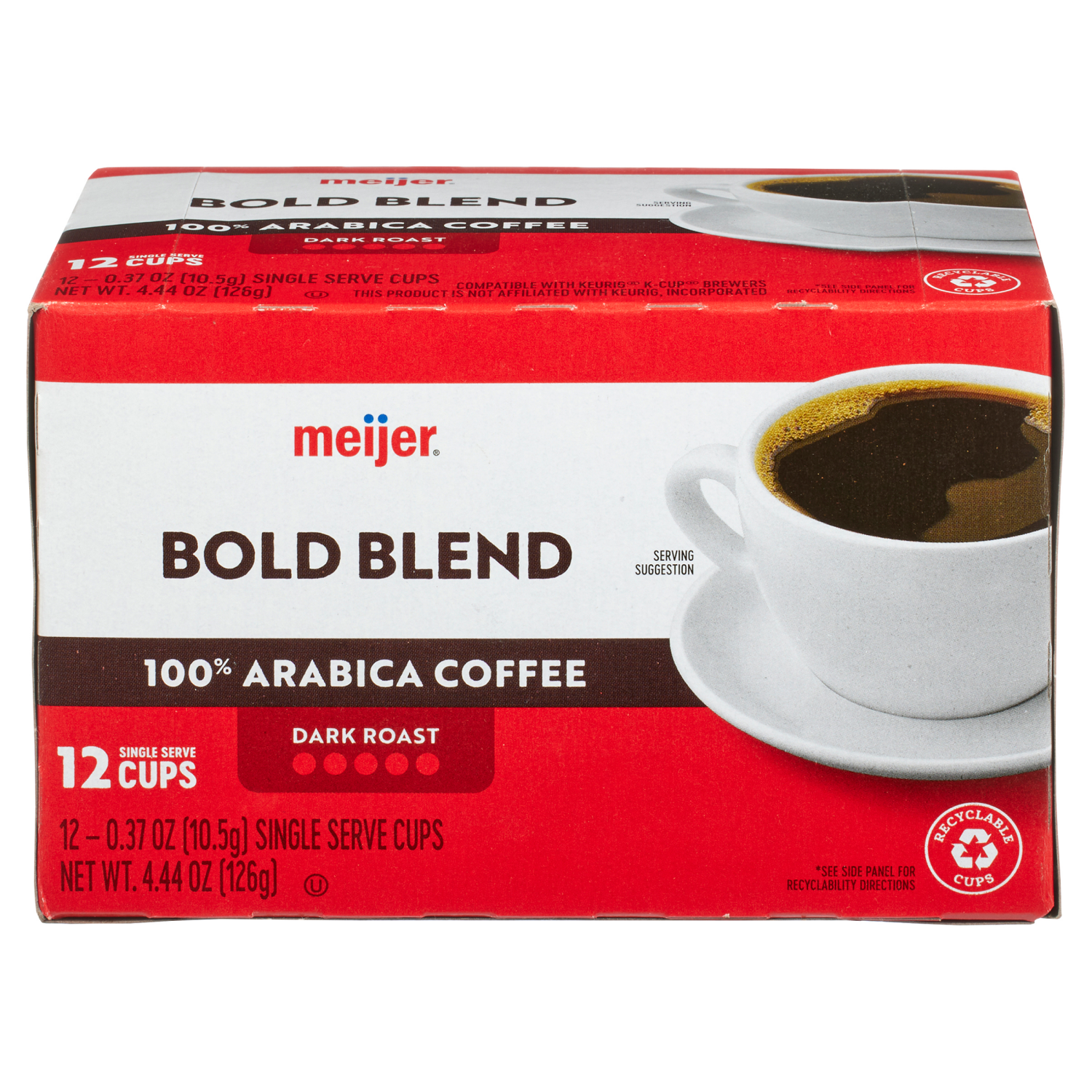slide 1 of 5, Meijer Bold Blend Arabica Coffee Dark Roast, 12 ct