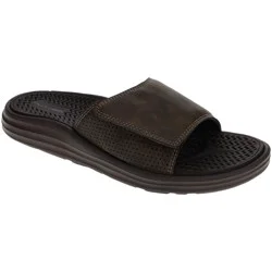 Falls Creek Mens' Adjustable Slide Sandals, Brown, Extra Extra Large