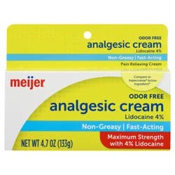 Meijer Analgesic Cream with Lidocaine, 4.7 oz
