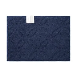 Room & Retreat, Memory Foam Bath Mat, 17 In X 24 In, Ogee Vintage Indigo