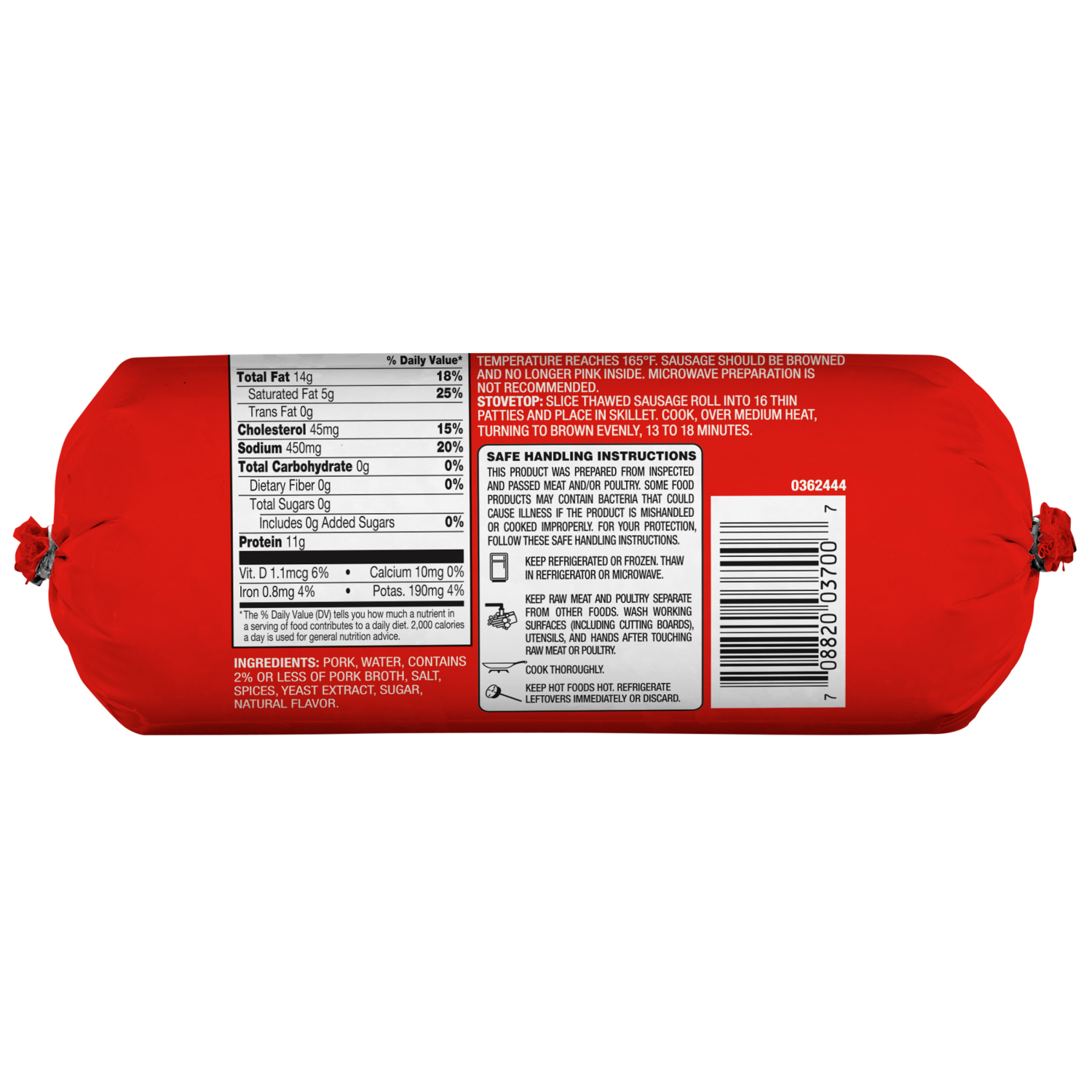 slide 2 of 3, Fresh from Meijer Hot Pork Sausage Roll, 16 oz, 16 oz