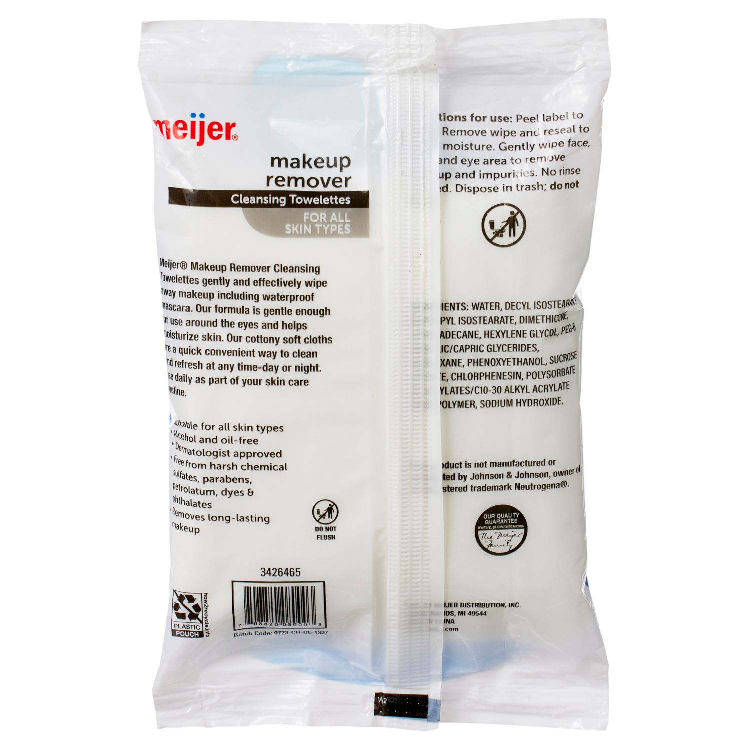 slide 2 of 2, Meijer Makeup Remover Cleansing Towelettes, 10 ct