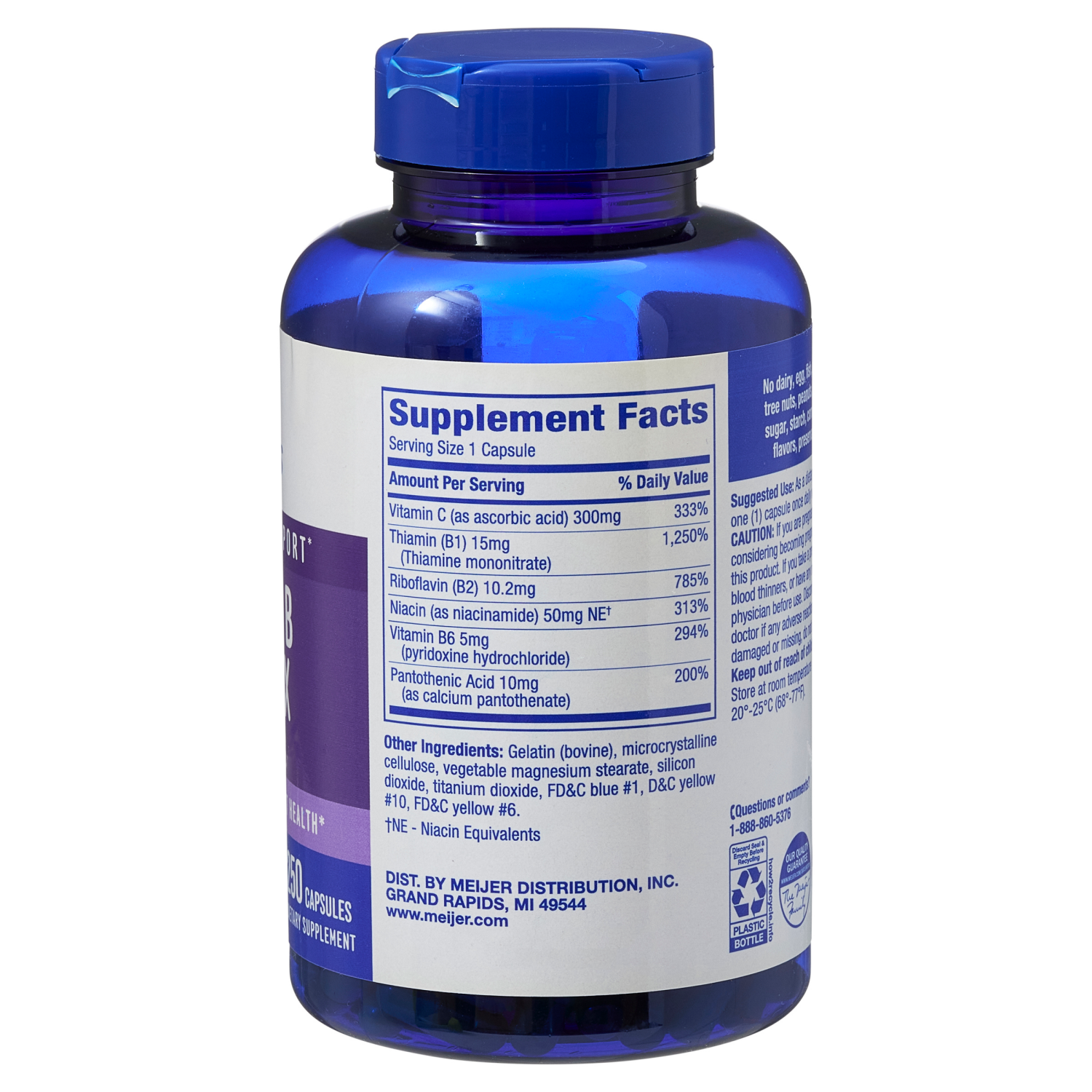 slide 2 of 2, MEIJER WELLNESS Meijer Vitamin B Complex with Vitamin C Capsules, 250 ct