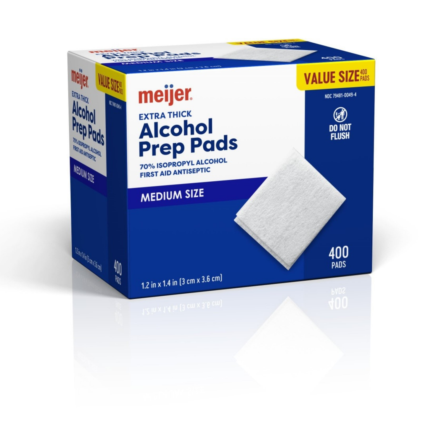 slide 3 of 3, Meijer alcohol prep pads, Value Size, 400 ct