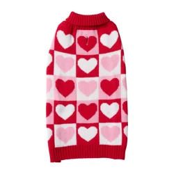 Meijer Mjr Vday Sweater Checkered Hearts Size S