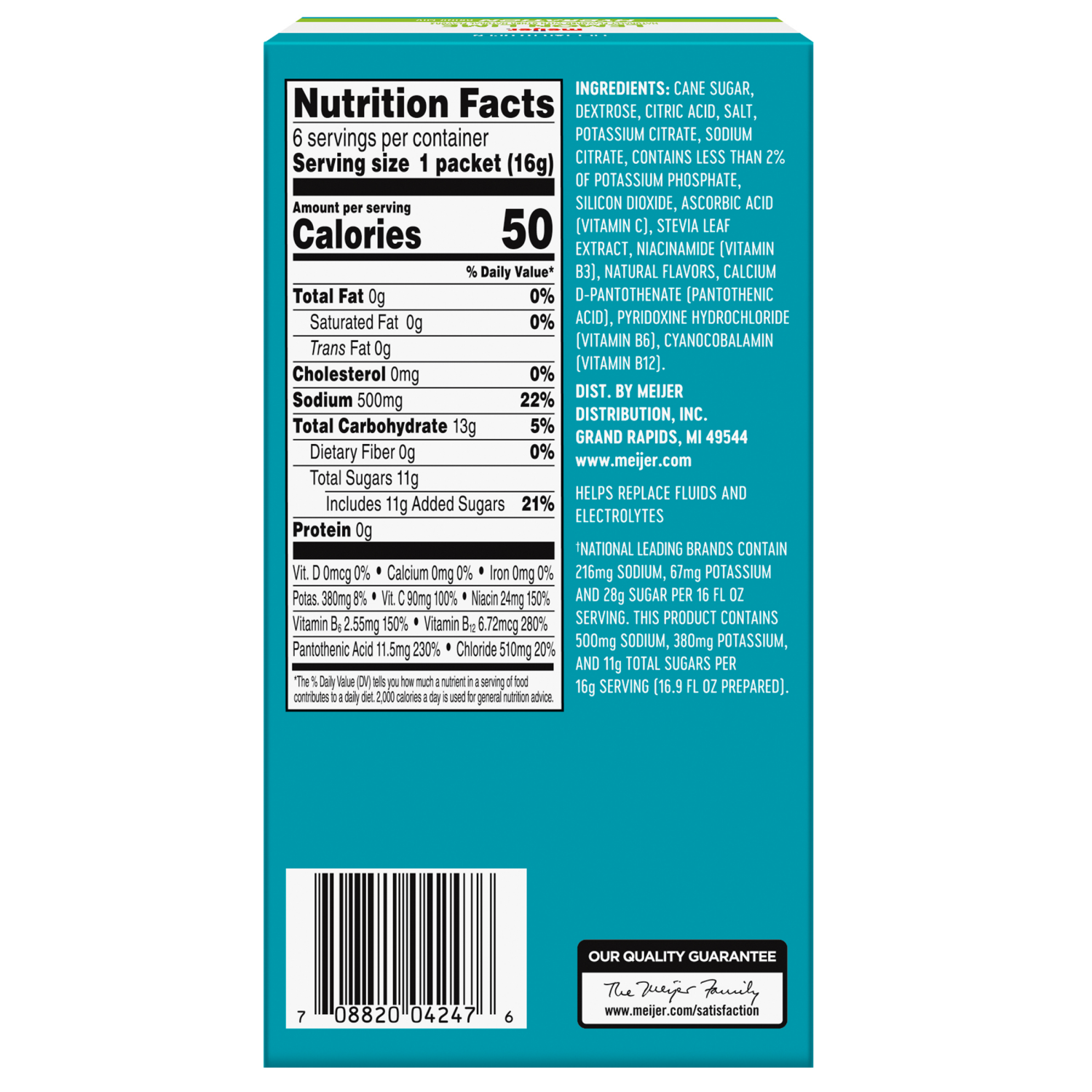 slide 2 of 8, Meijer Lemon Lime Hydration Drink Mix - 6 ct, 6 ct