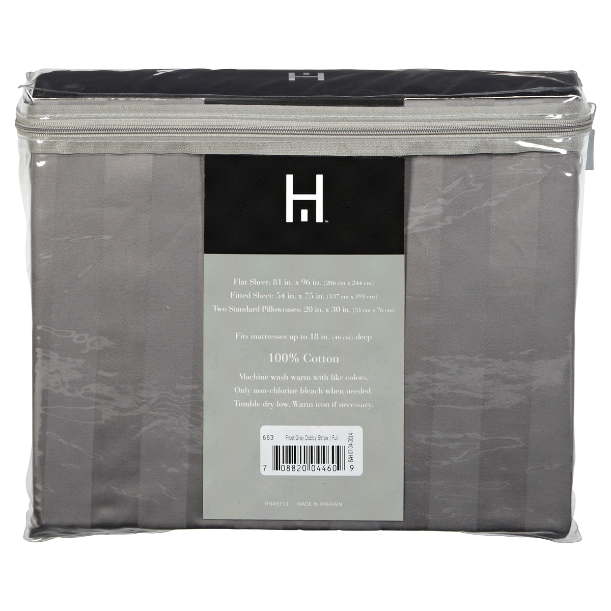 slide 2 of 2, Home Egyptian Cotton 500TC Sheet Set, Full, Grey, Full Size