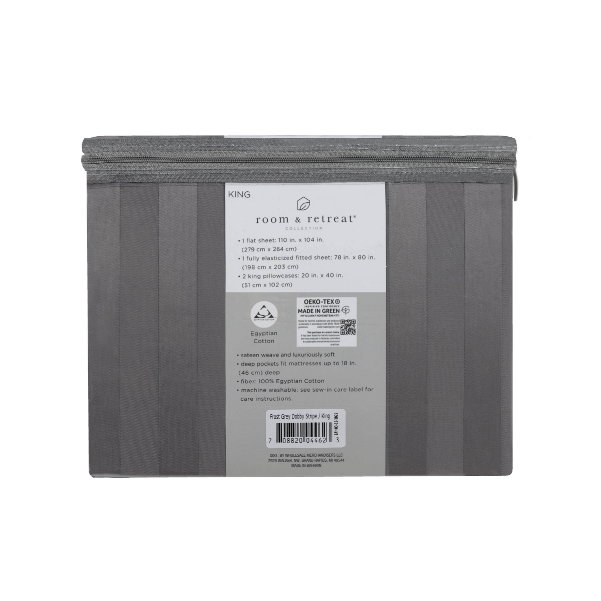 slide 2 of 2, Home Damask 500TC Egyptian Cotton Sheet Set, King, Frost Grey, King Size