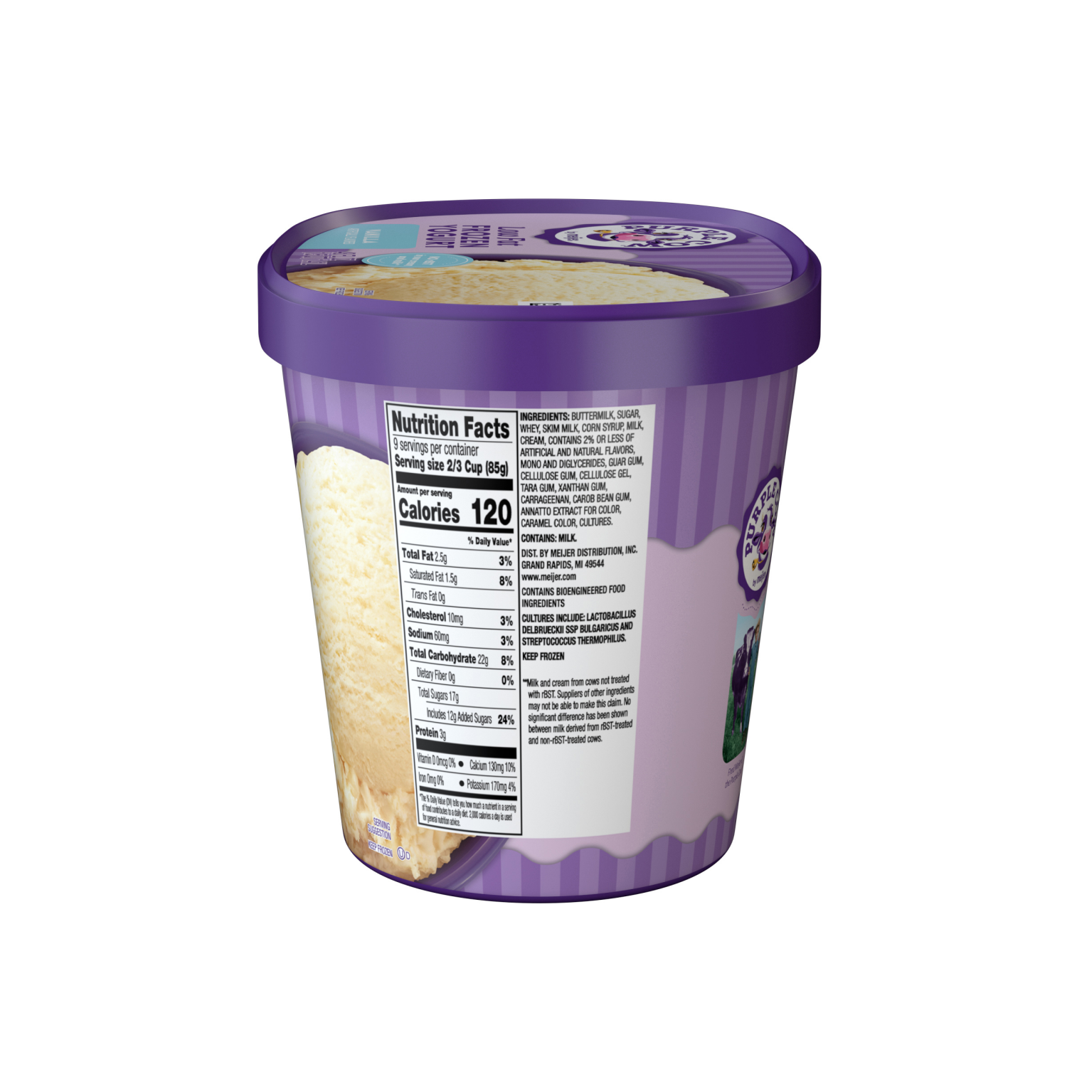slide 3 of 5, Purple Cow Vanilla Frozen Yogurt, 1.5 qt, 1.5 qt