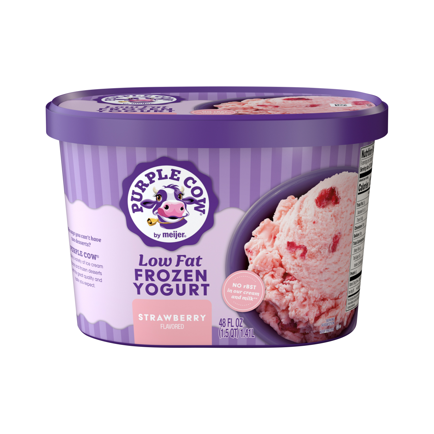 slide 1 of 5, Purple Cow Straw-tastic Strawberry Frozen Yogurt, 1.5 qt