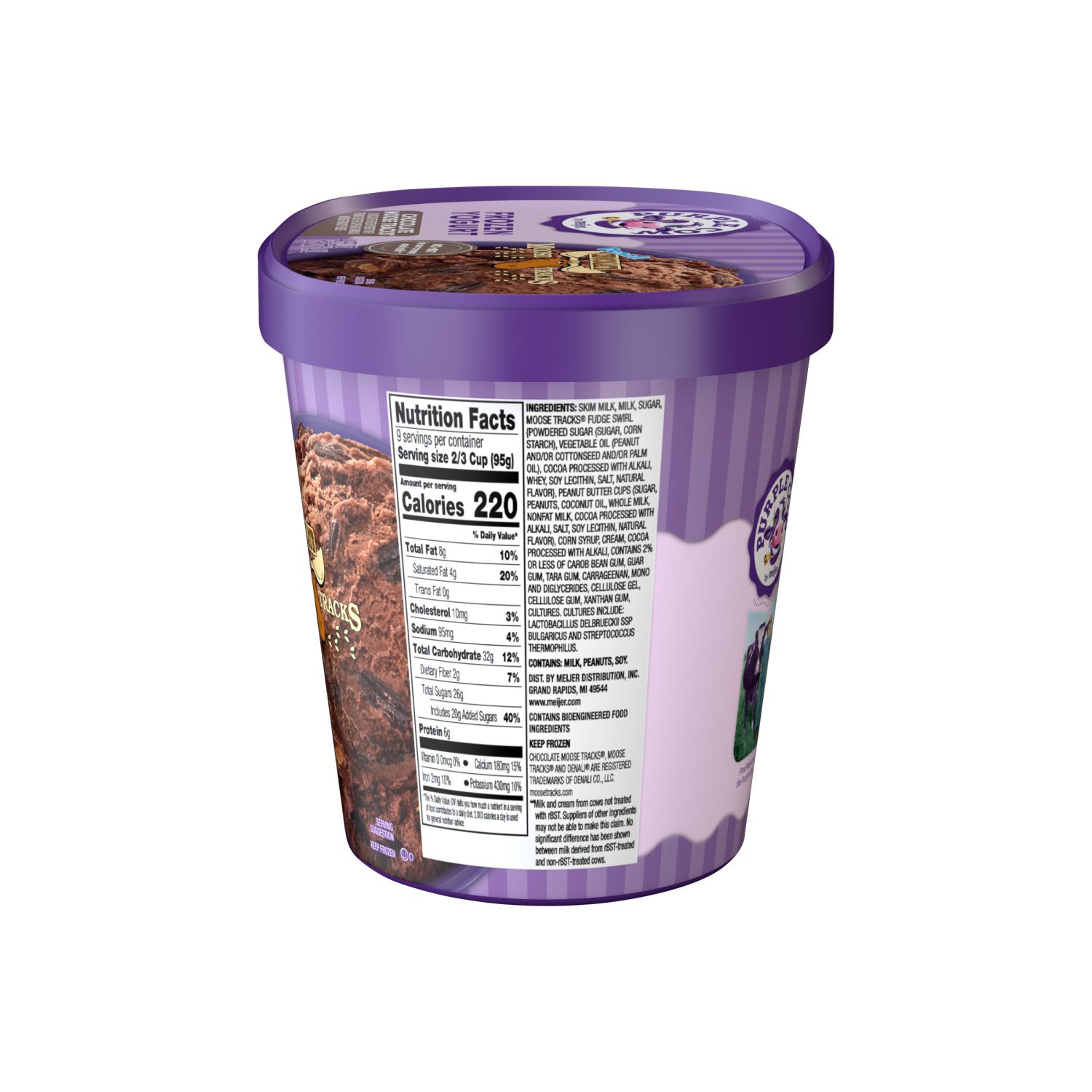slide 3 of 5, Purple Cow Chocolate Moose Tracks Frozen Yogurt, 1.5 qt