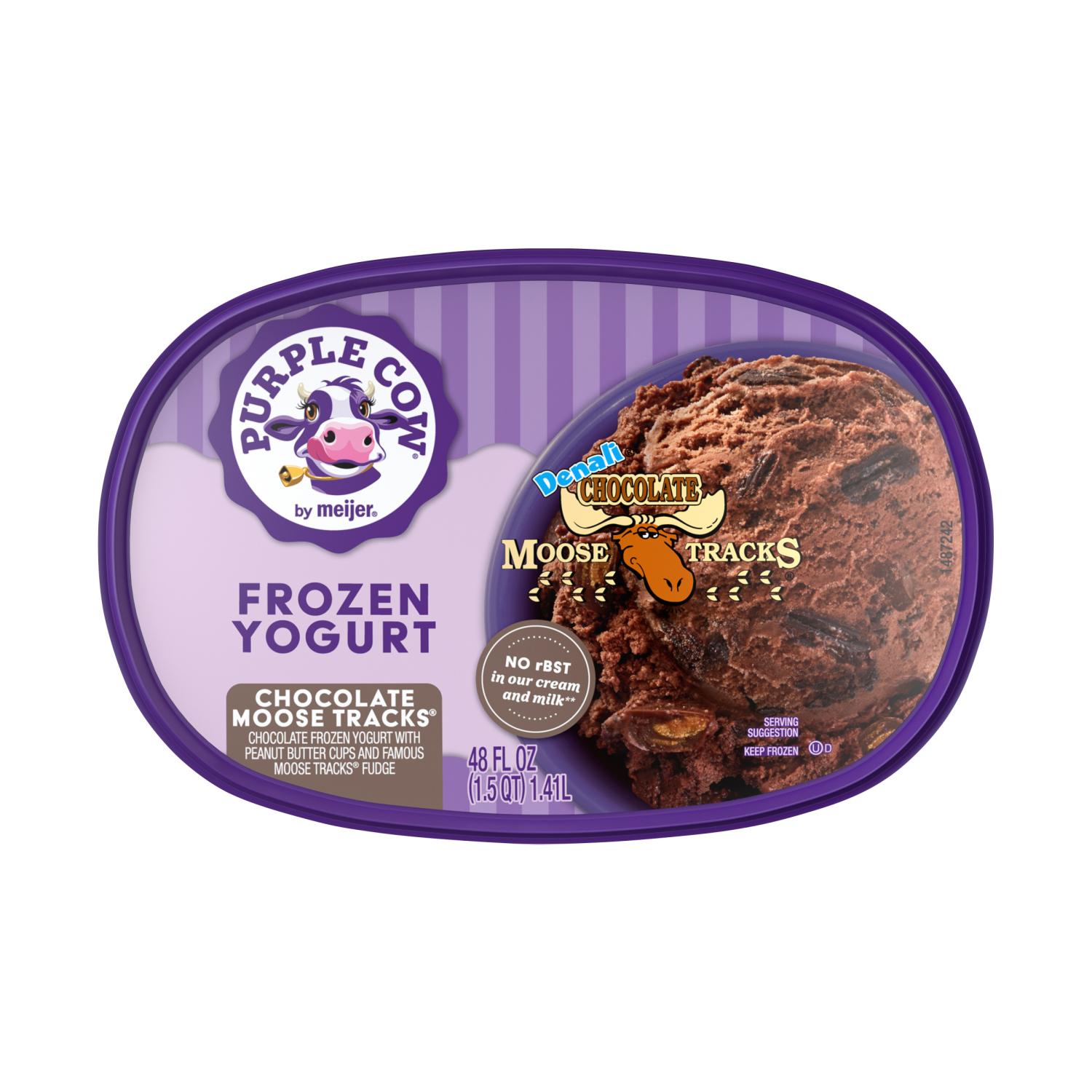 slide 5 of 5, Purple Cow Chocolate Moose Tracks Frozen Yogurt, 1.5 qt