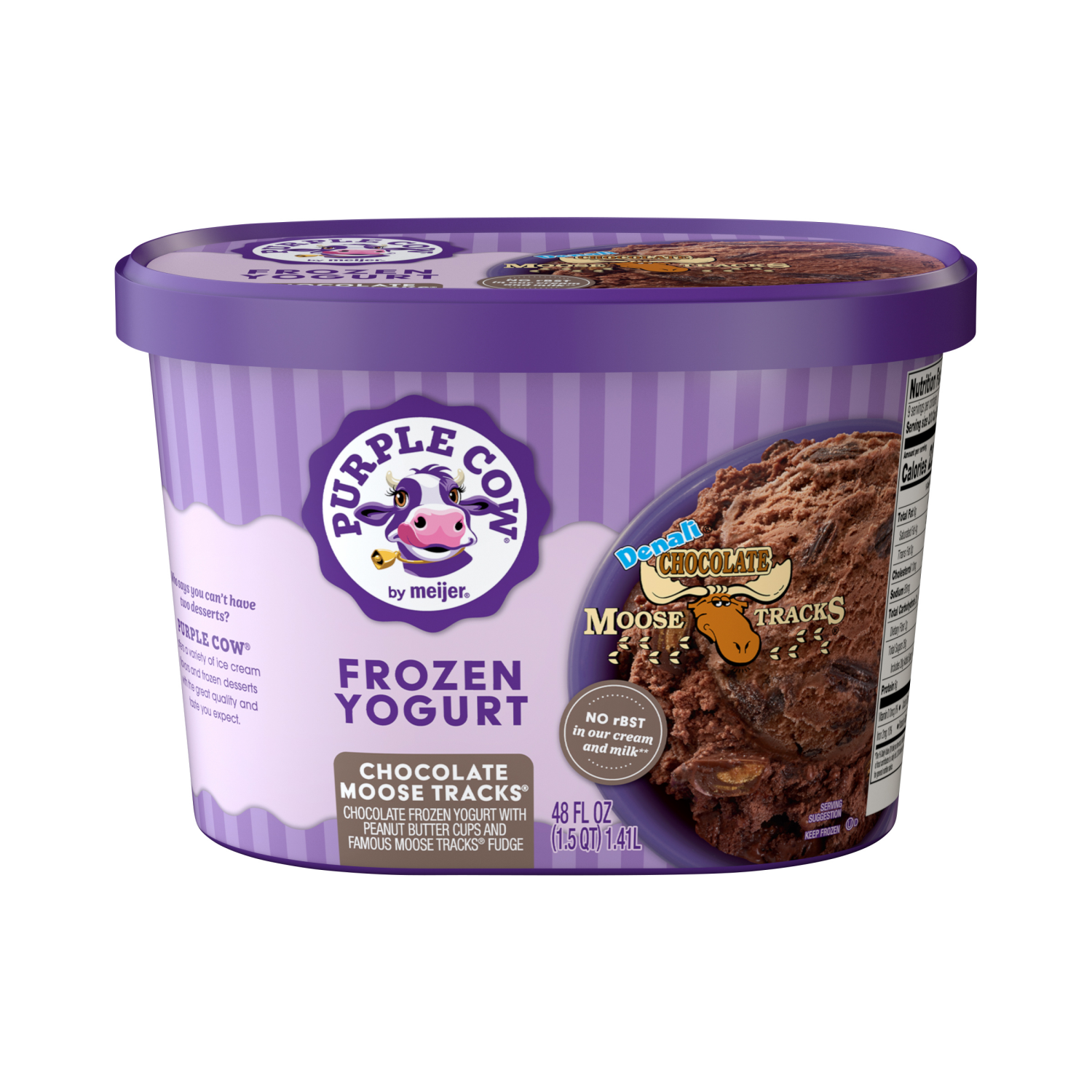 slide 1 of 5, Purple Cow Chocolate Moose Tracks Frozen Yogurt, 1.5 qt