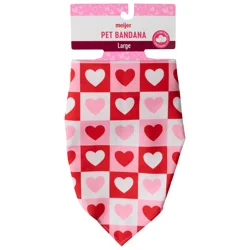 Meijer Mjr Vday Bandana Checkered Hearts Size L