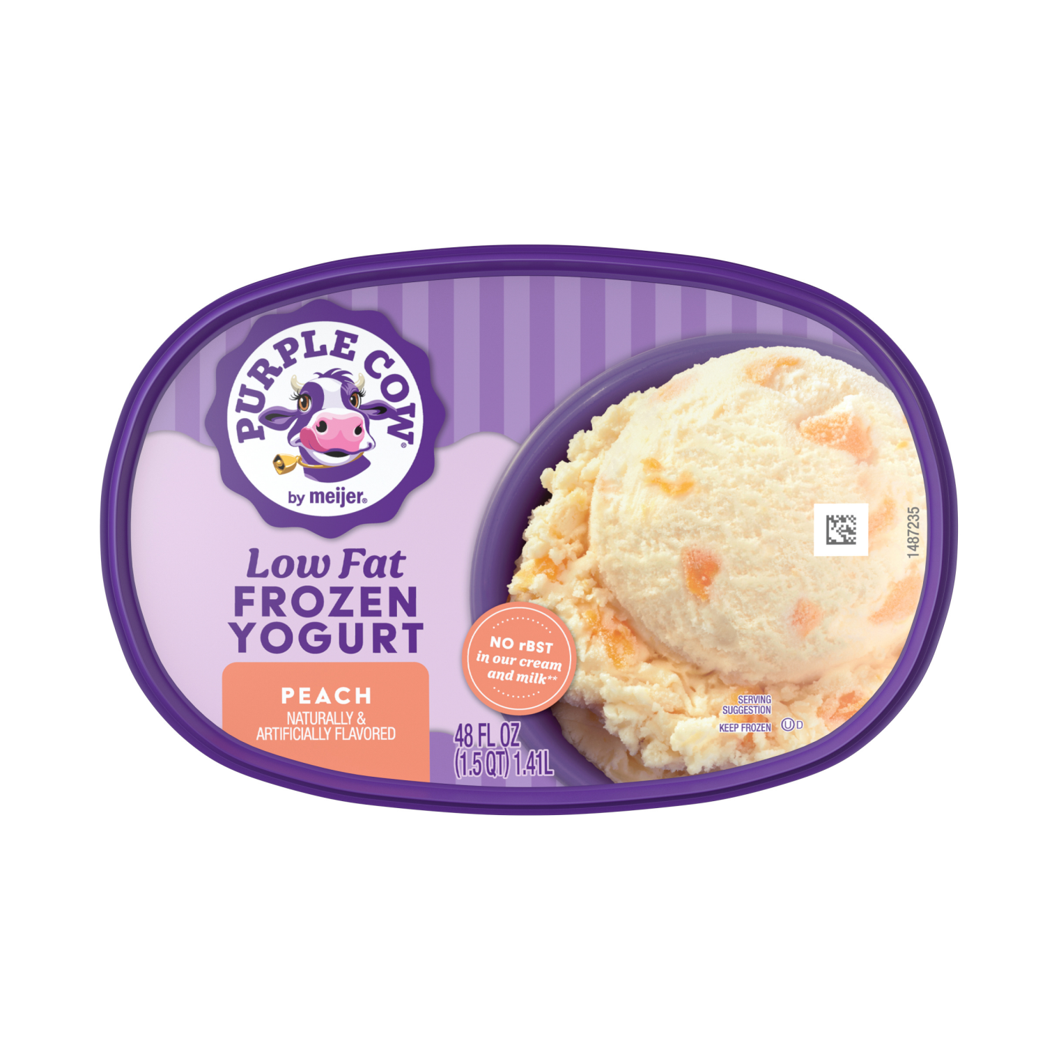 slide 5 of 5, Purple Cow All Peach No Fuzz Peach Frozen Yogurt, 1.5 qt
