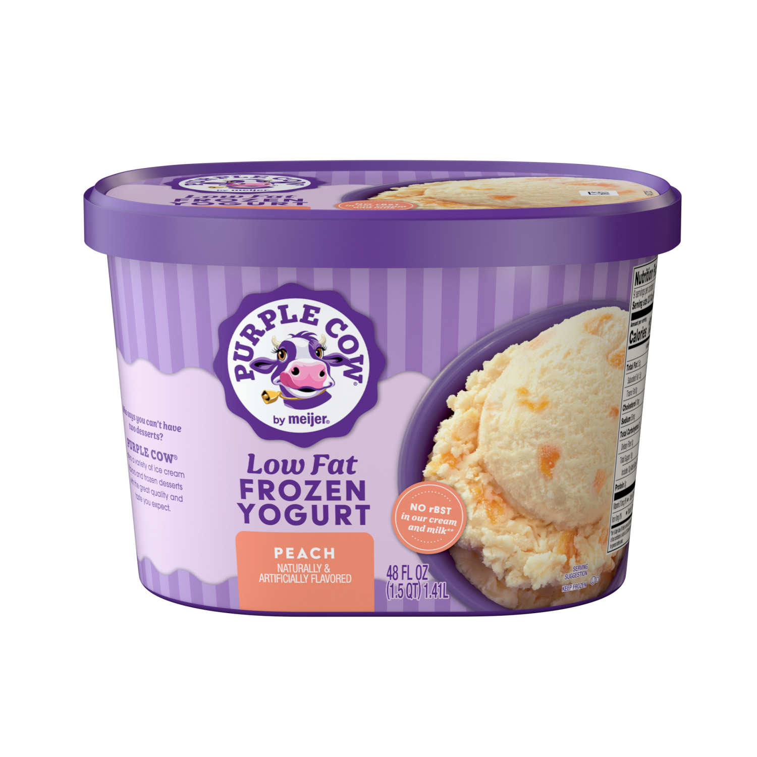 slide 1 of 5, Purple Cow All Peach No Fuzz Peach Frozen Yogurt, 1.5 qt