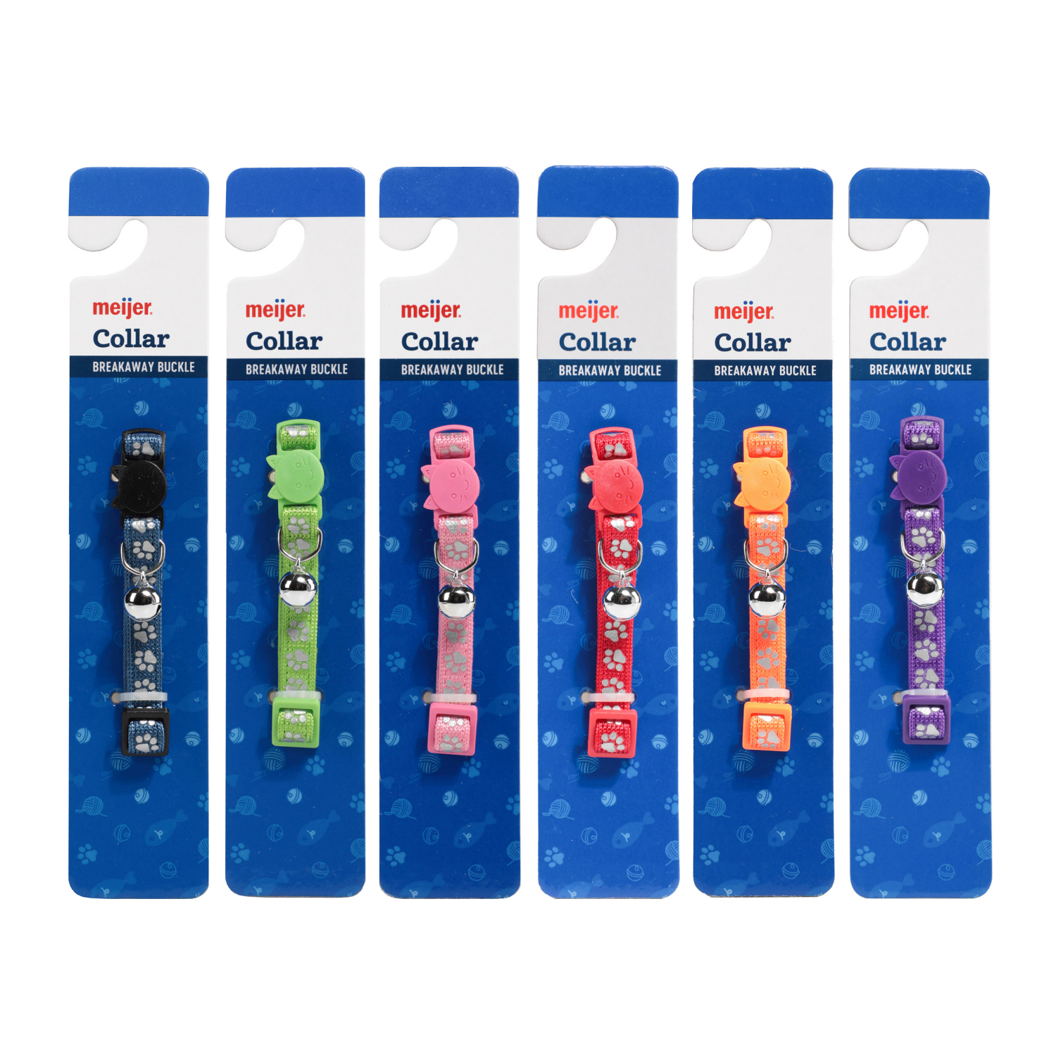 slide 1 of 2, Meijer Kitten Novelty Safety Collar, Purple and Silver, 1 ct