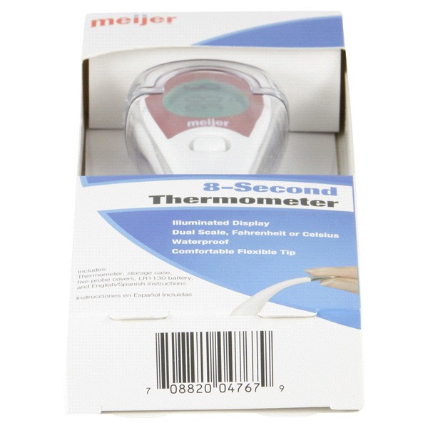 slide 8 of 9, Meijer 8-Second Digital Thermometer, 1 ct