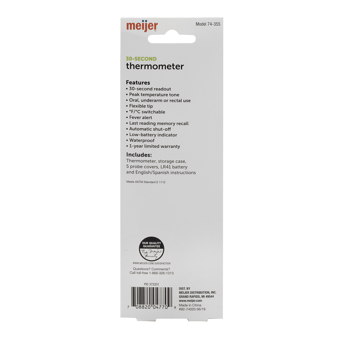slide 2 of 2, Meijer 30-Second Digital Thermometer, 1 ct